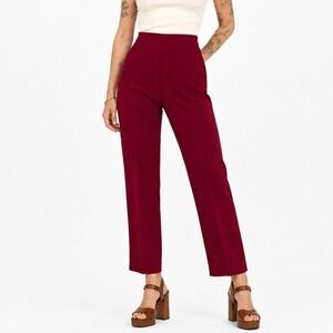 70s Vintage Levis Casual Red Pants Womens 6 Elastic Waist Casual Dark High Waist